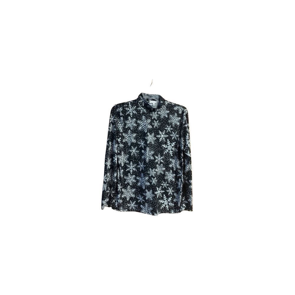 Runway Ready Snow Flake Soft Mock Turtleneck Sz S NWOT